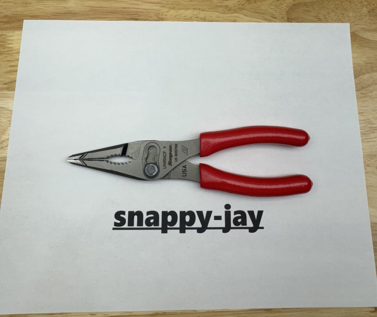 Snap-on Tools USA NEW RED 7″ Talon Grip Long Nose Slip Joint Pliers – LN46ACF