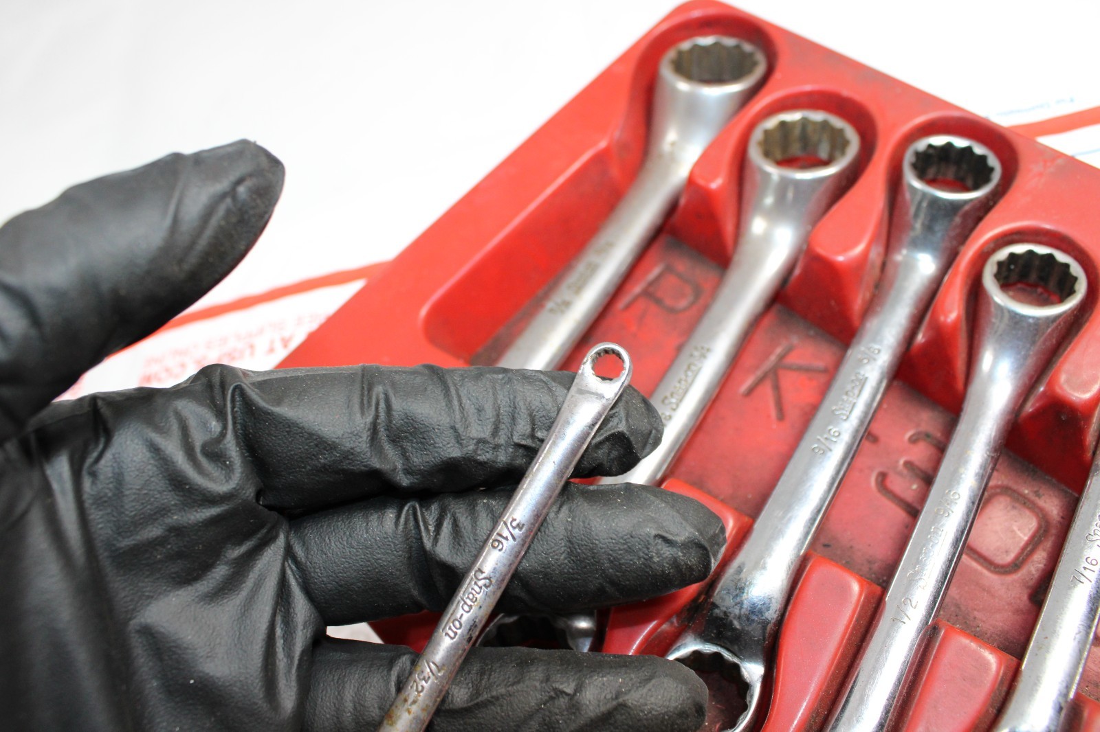 SNAP-ON 9PC SAE 12PT SHORT 10° OFFSET BOX WRENCH SET 3/16-13/16 XS609B