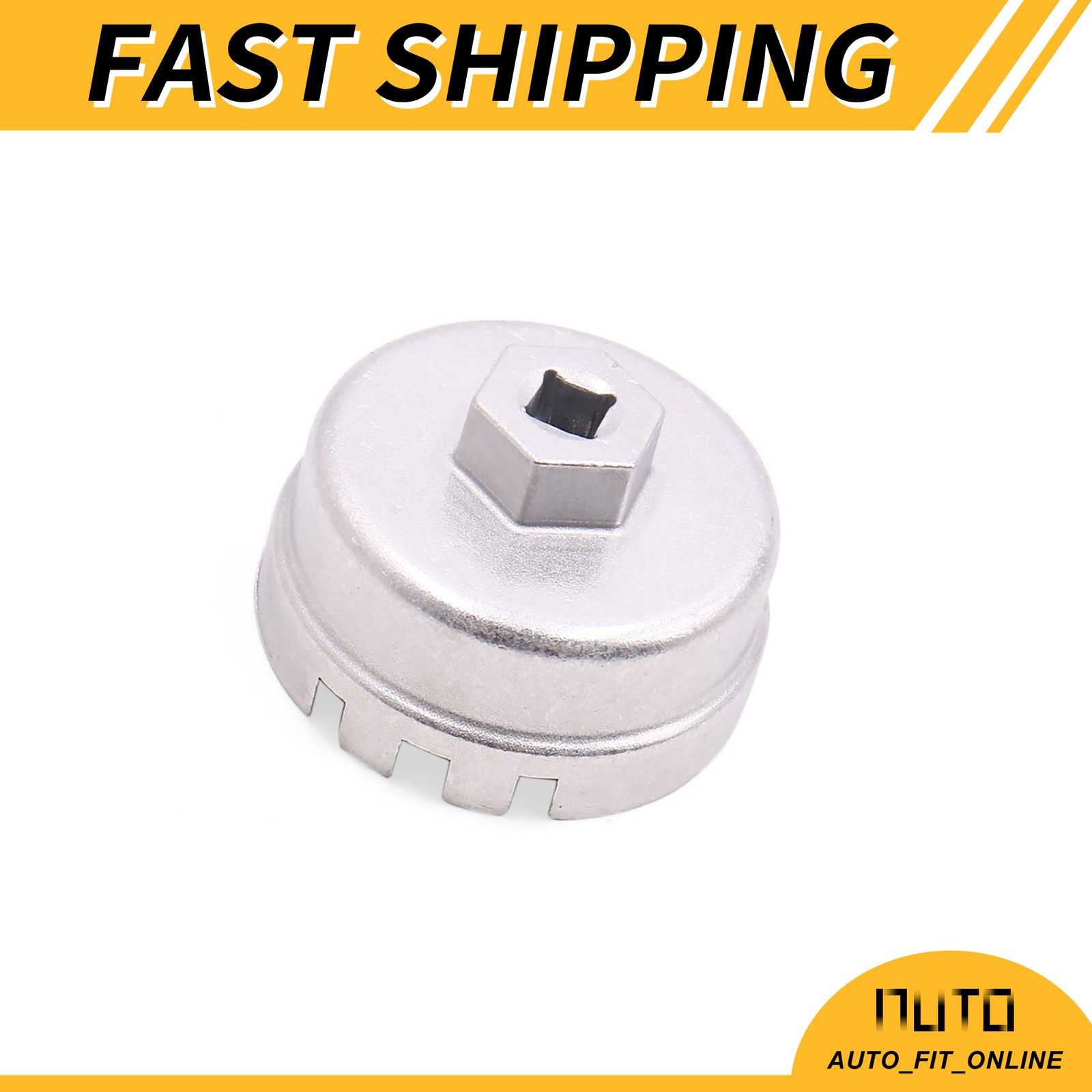 10mm Square Socket 14 Flute 71mm Inside Dia Cap-Type Oil Filter Wrench 1 Pc