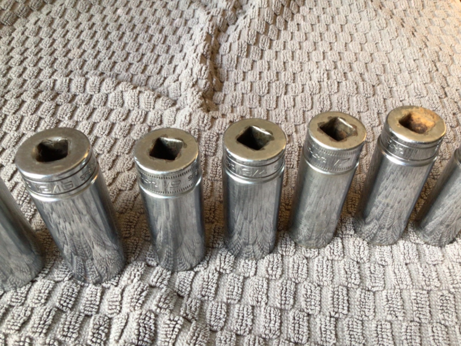 Snap-on 7 Piece Socket Lot, See All Photos, Preowned