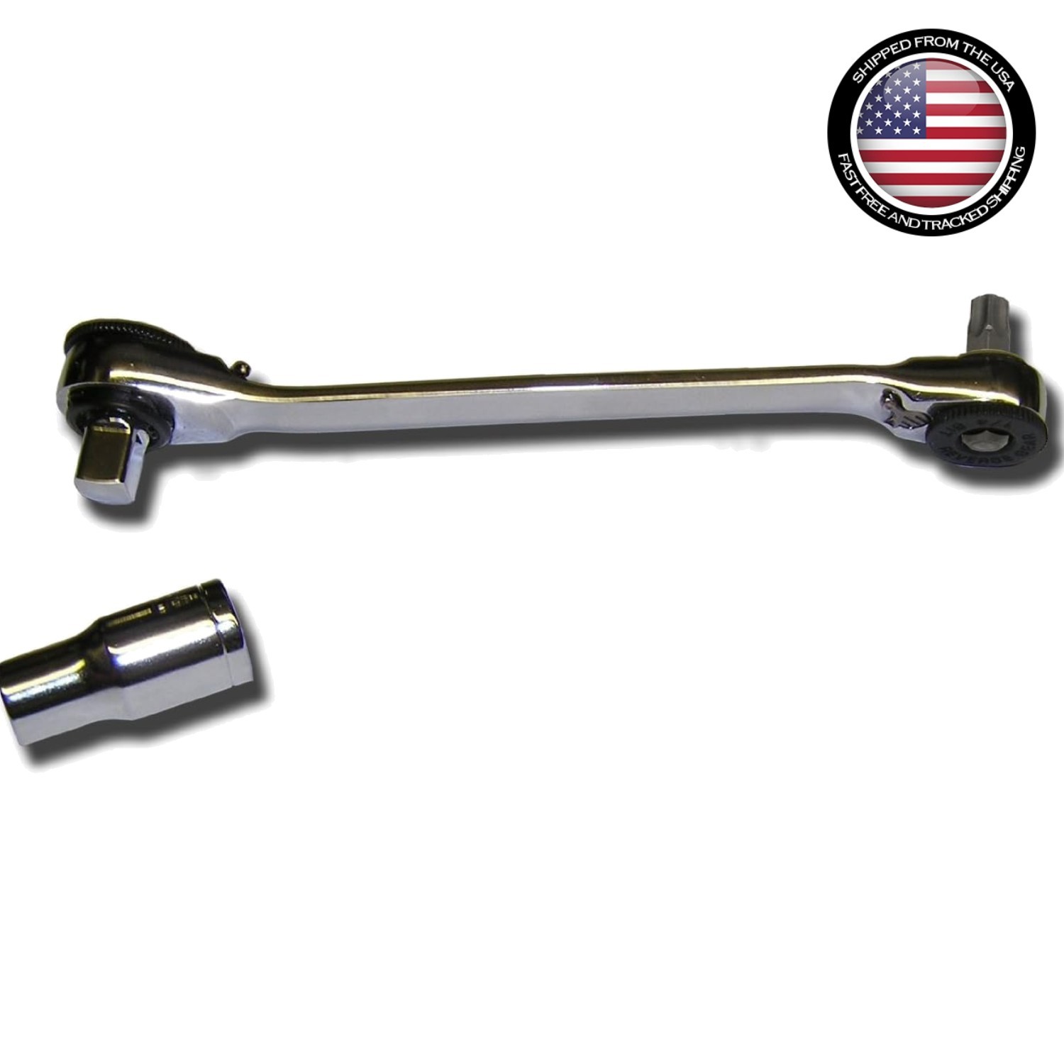 7.75 Inch Alloy Steel Fixed Square Ratchet Wrench with 6 Point Design