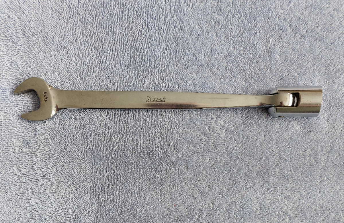 Vtg Snap-on X-22 11/16″ Flex Head Combination Wrench USA PAT 3273430 12 Point