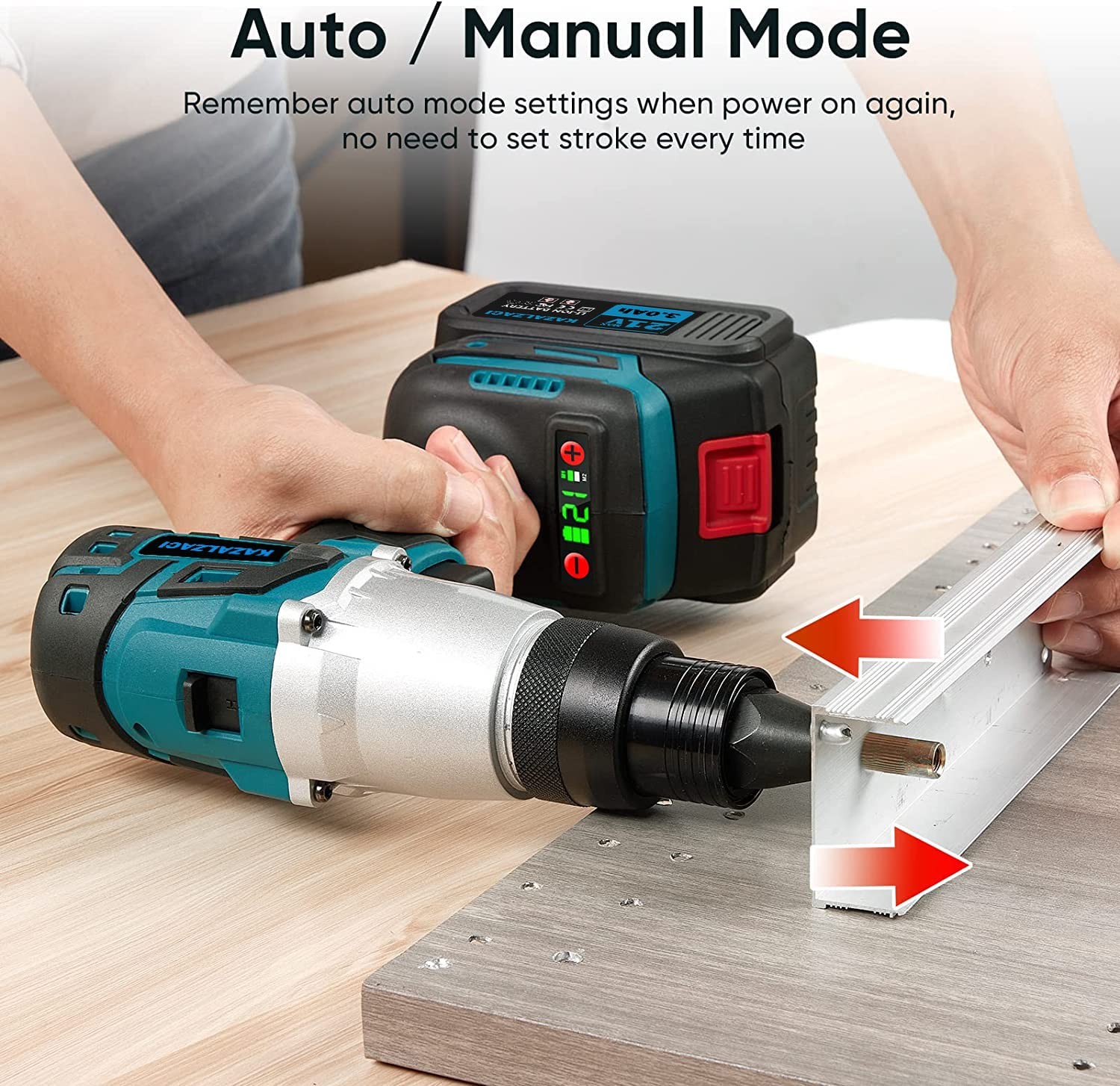 2-IN-1 Cordless Rivet/Rivet Nut Tool Electric Rivet Gun For Nuts(10/24″,…