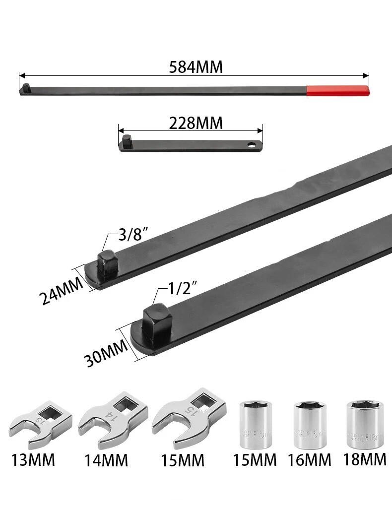 8Pcs Pulley Adjuster Wrench Belt Tensioner Durable Lever Extension Repair Tools