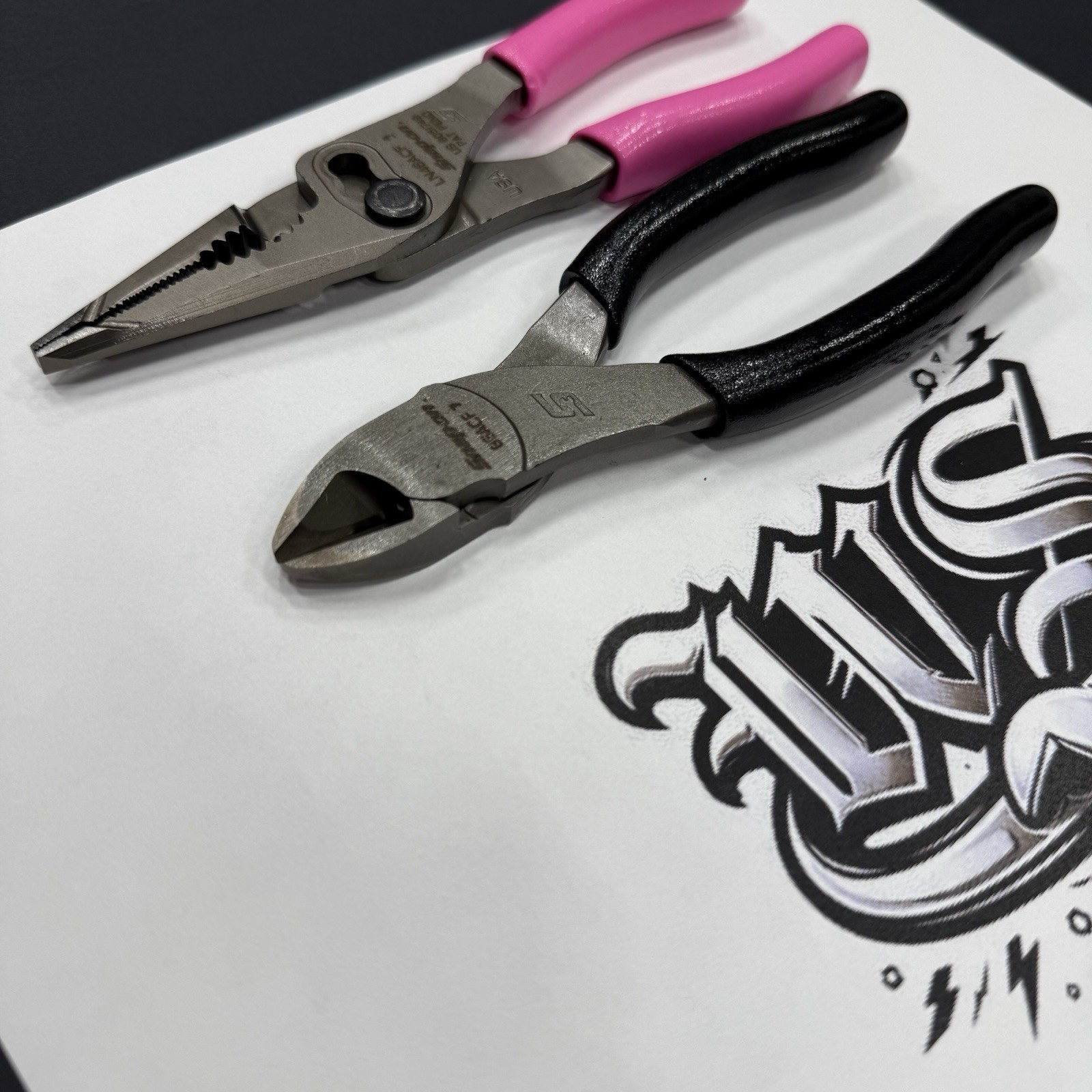 Snap-on Tools USA NEW 2pc HOT PINK & BLACK Assorted Pliers Set LN46ACF 86ACF