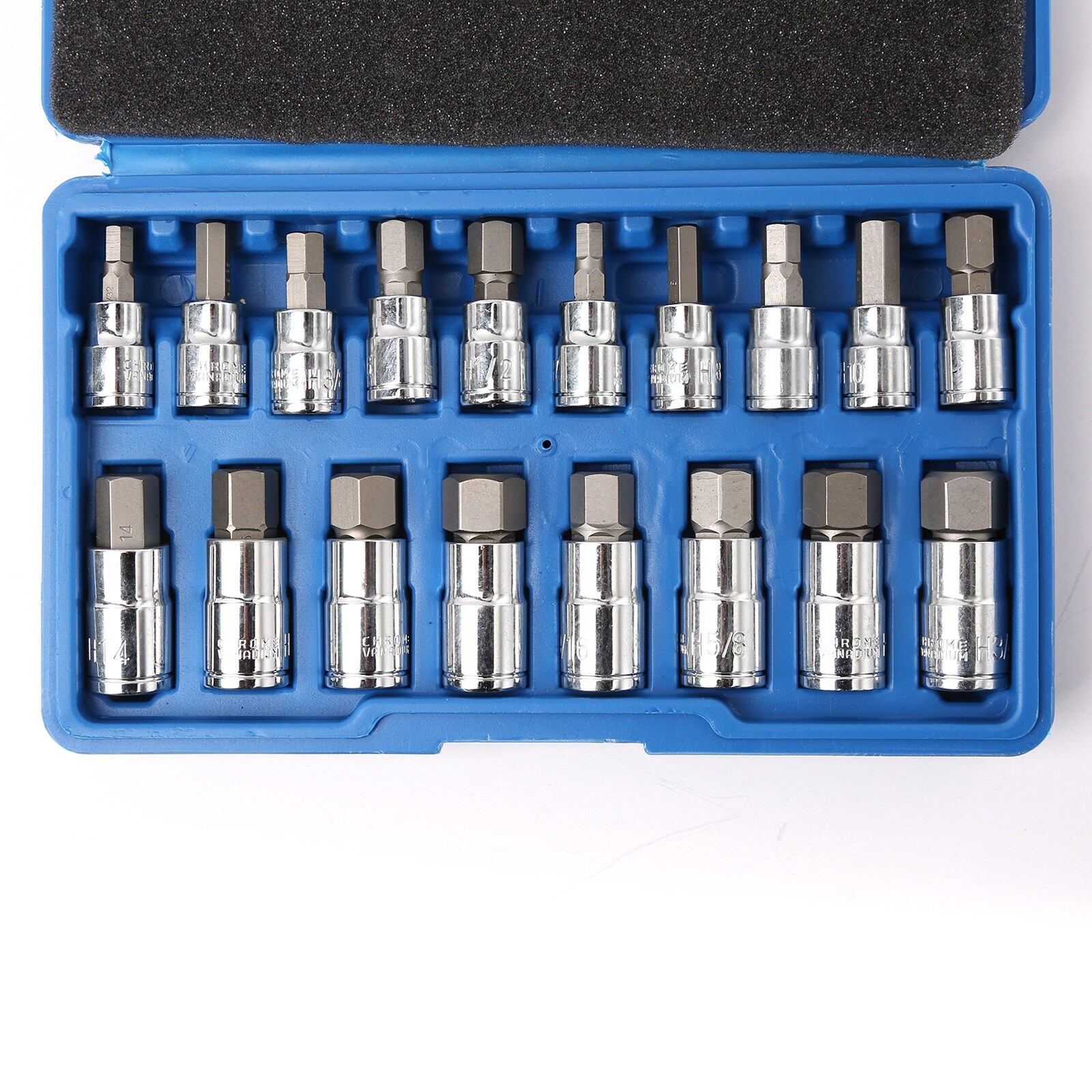 32pcs 1/4″ & 3/8″ Drive Bit Set. Torx, Screwdriver, SAE & Metric Hex Socket Bits