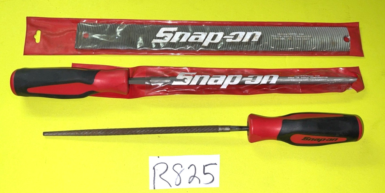 SNAP-ON TOOLS 3 PIECE MIXED FILES SOFT GRIP RED HANDLES