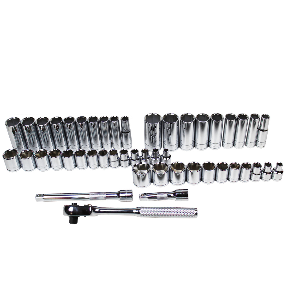 K-Tool 22047 47pc 3/8″ Drive Socket Set; 6pt Sockets, Heat Treated Steel