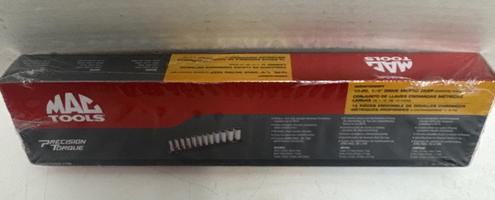 Mac Tools SMDM126BRPT 12 PCs 1/4″ Drive Metric Deep Chrome Socket Set New Sealed