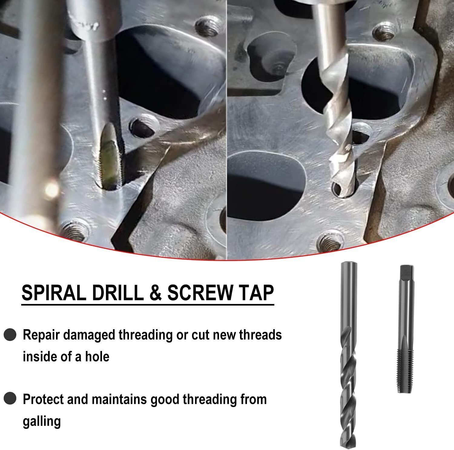 1420 Head Thread Bolt Repair Tool Kit for Honda B16 Engine, Toyota M11.5mm x 1.5