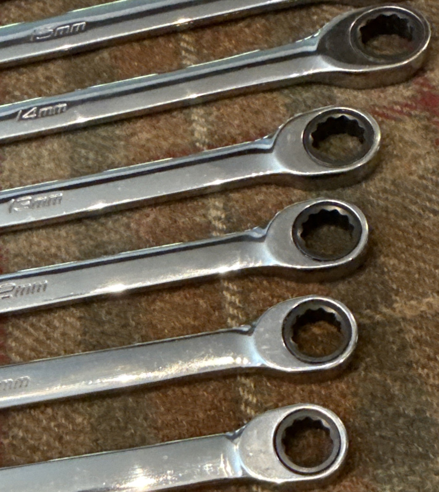 Snap-on 10pc METRIC Non-Reverse Ratcheting Combo Wrench Set SOXRM710A 10-19mm