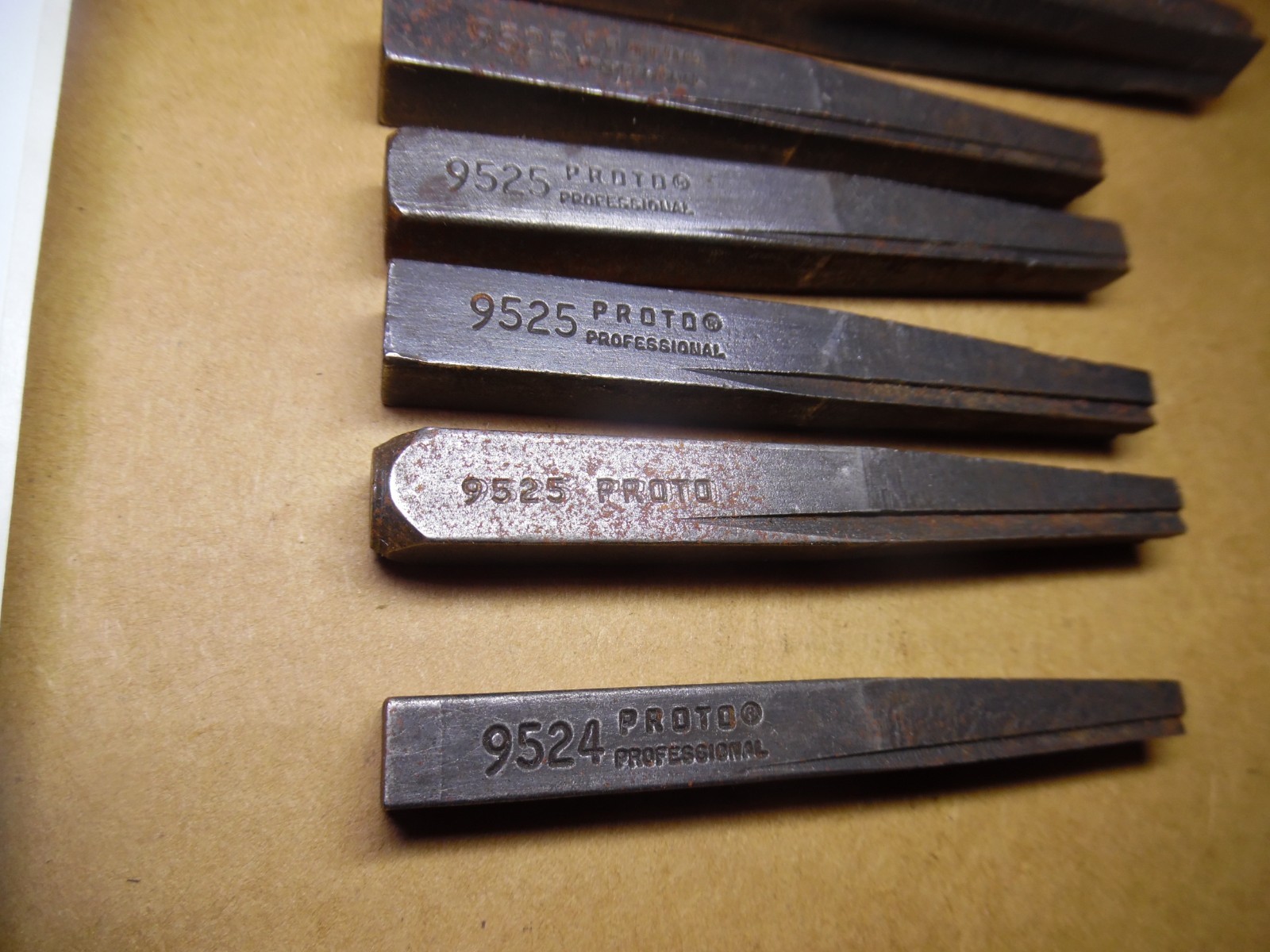 Vintage PROTO Tools 9529 9528 9527 9526 9525 9524 SCREW EXTRACTORS Set Of 9
