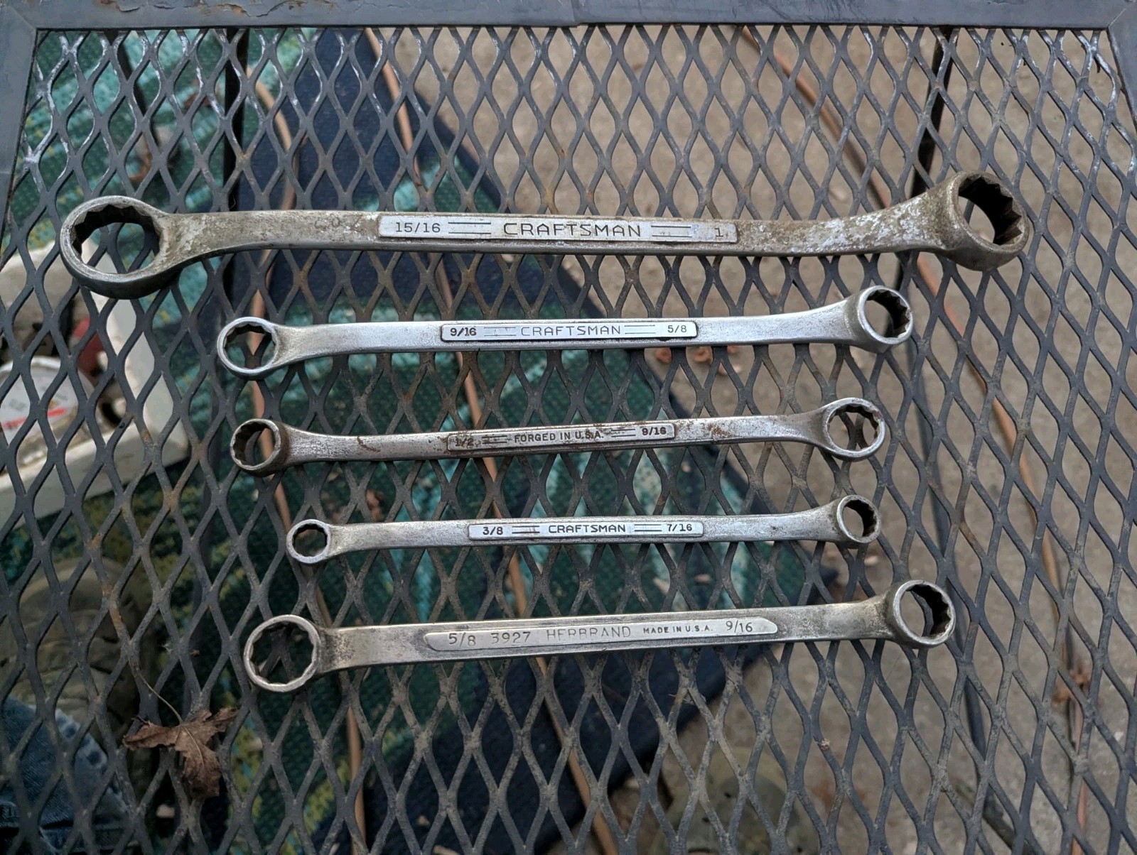 Set of 4 Craftsman & 1 Herbrand Box Wrenches SAE