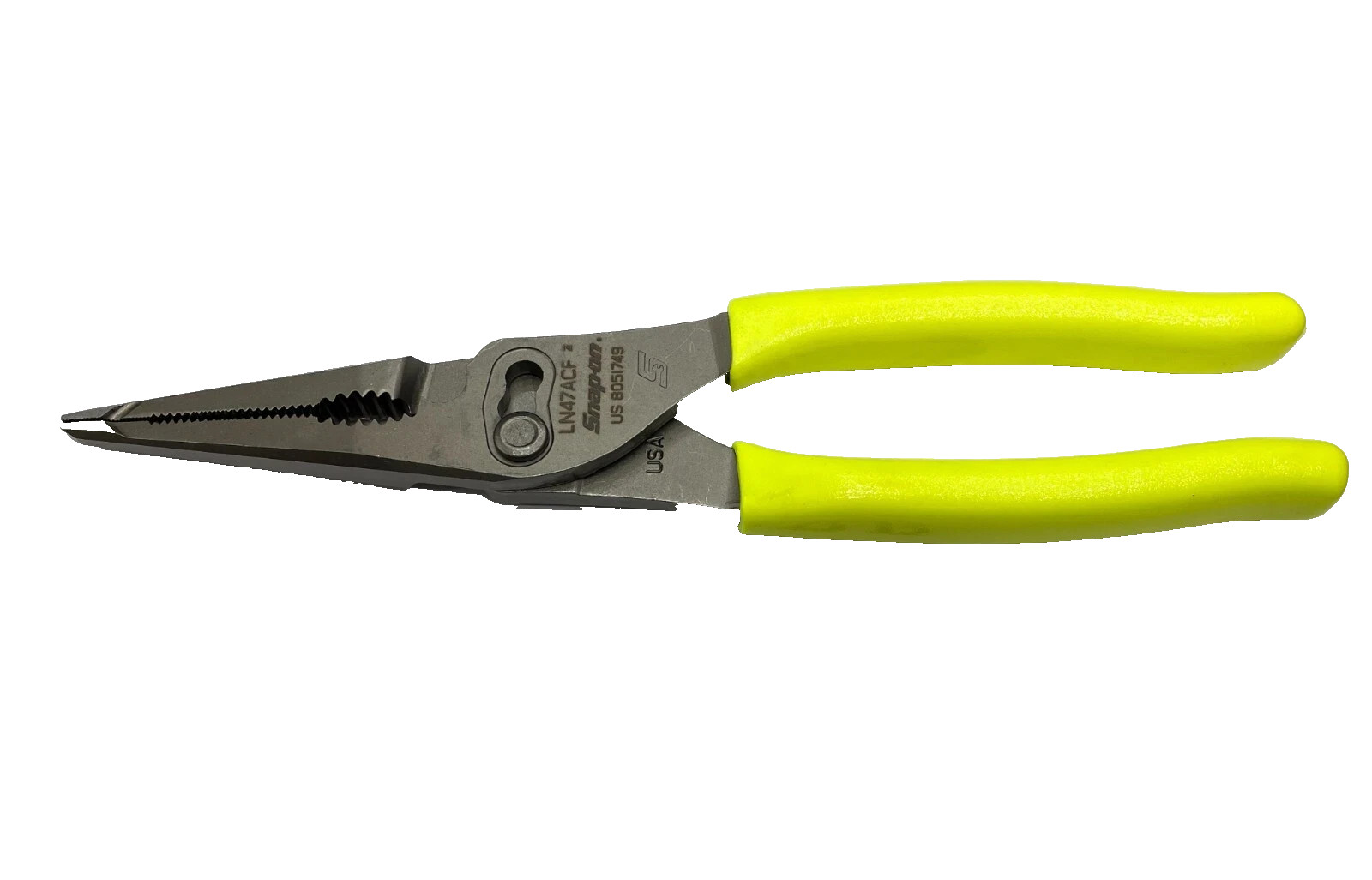 Snap-On Tools HIVIZ 9″ Soft Grip Long Nose Slip Joint Pliers LN47ACFHV USA NEW