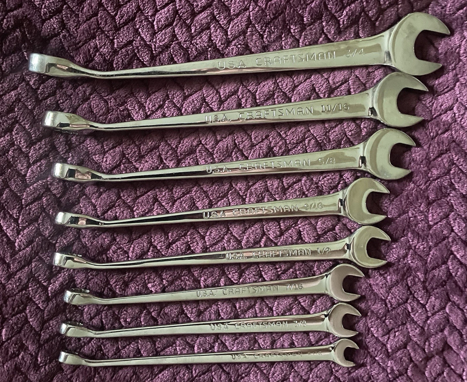 Craftsman Cross-Force SAE Combination Wrench Set 8pc 5/16-3/4 USA 946520
