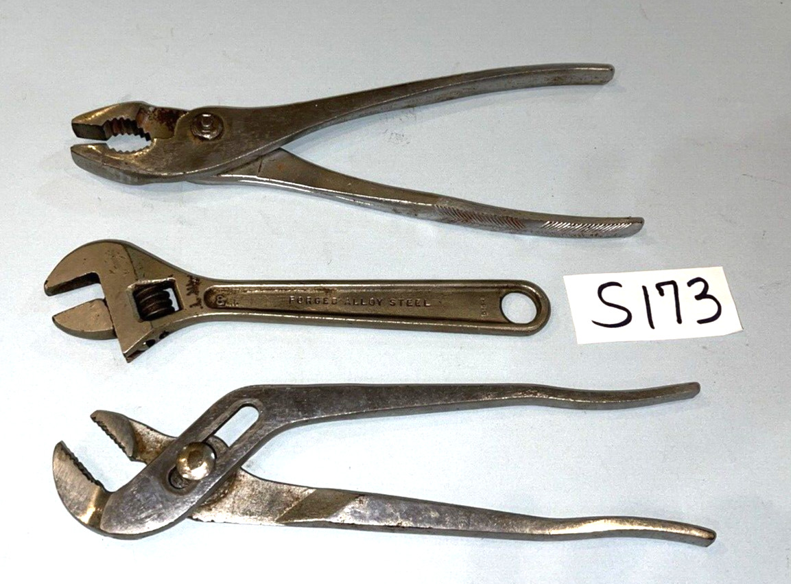PROTO TOOLS 3 PIECE ALLIGATOR, SLIP JOINT PLIERS & CRESCENT STYLE WRENCH