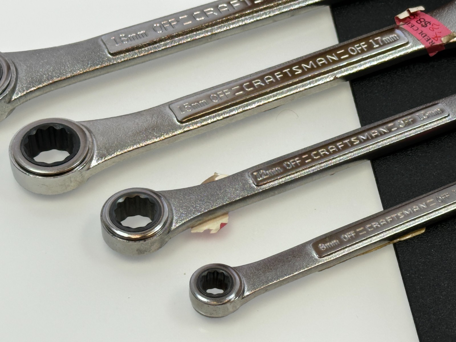 Craftsman USA 42447 Metric 8-19mm Double Box End Ratcheting Wrench Set, NOS Rare
