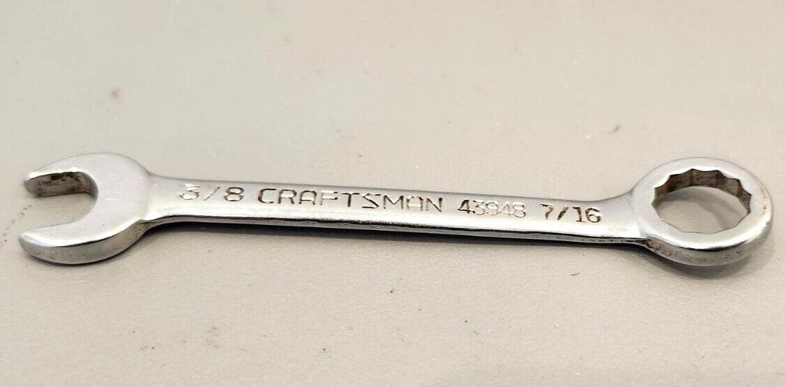 (1) VTG! Craftsman SAE 3/8″ X 7/16″ Small Combination Ignition Wrench ~V 43948