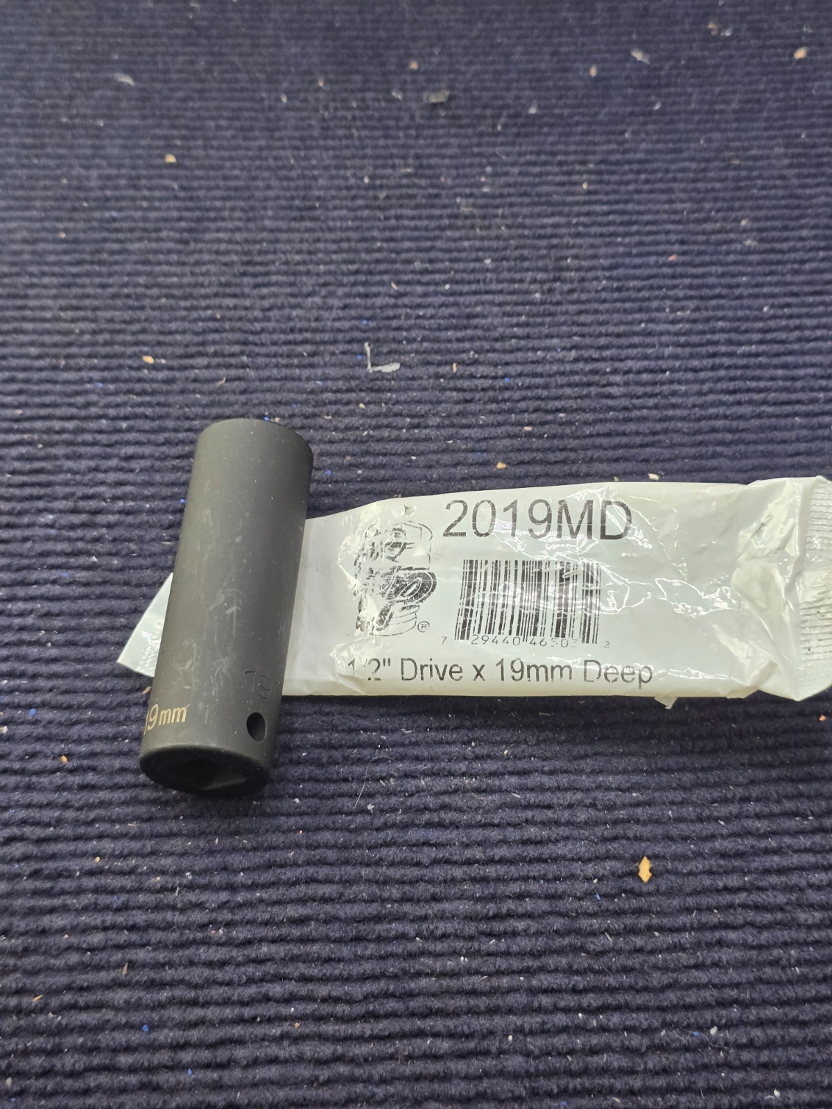 Grey Pneumatic 2019MD 1/2-inch Drive 6-Point 19 mm Metric Deep Impact Socket