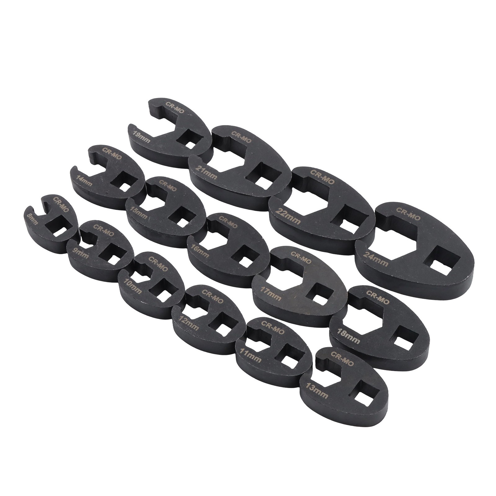 LABLT 15 Pieces Crowfoot Wrench Set Metric 8 – 24 MM 3/8″ & 1/2″ Drive Flare Nut