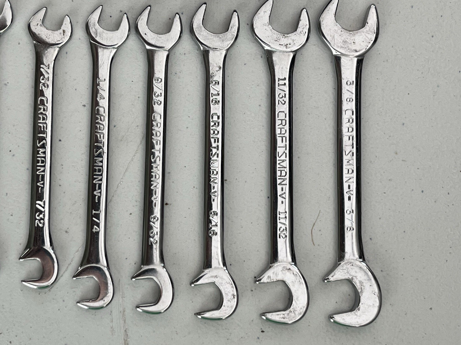 Craftsman 9 4306 Super-tuff 7 PC Set SAE Open End Ignition Wrench W/case USA