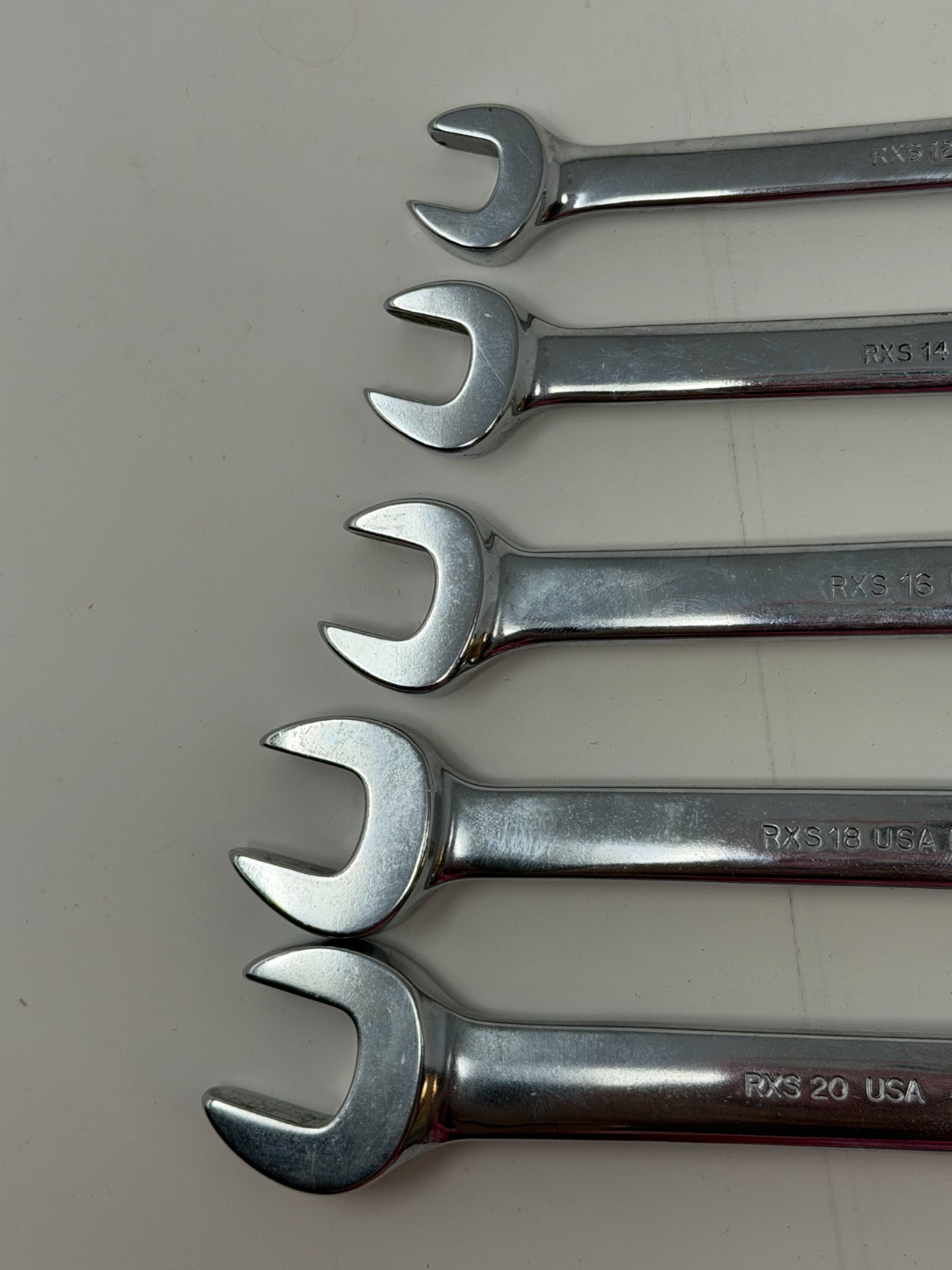 VTG Set of 5 Snap-On Flare Nut/Open End Wrenches RXS 3/8″ – 5/8″ SAE Made in USA