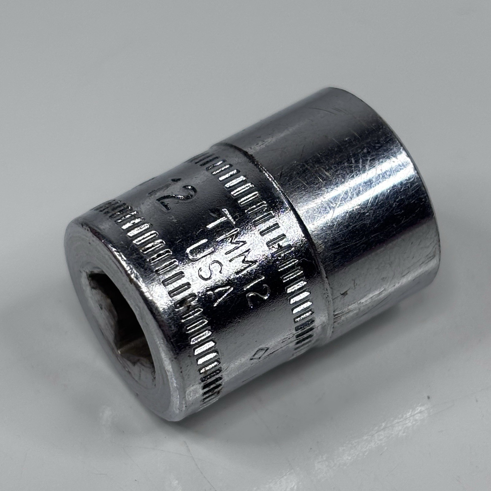 Snap On Tools TMM12 1/4 Dr 6Pt Metric 12mm Flank Dr Shallow Socket USA VTG 1980