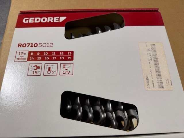 Gedore RED 3300850 R07105012 Combination Ratchet Wrench Set 12 Pc. 8-19 mm – NEW