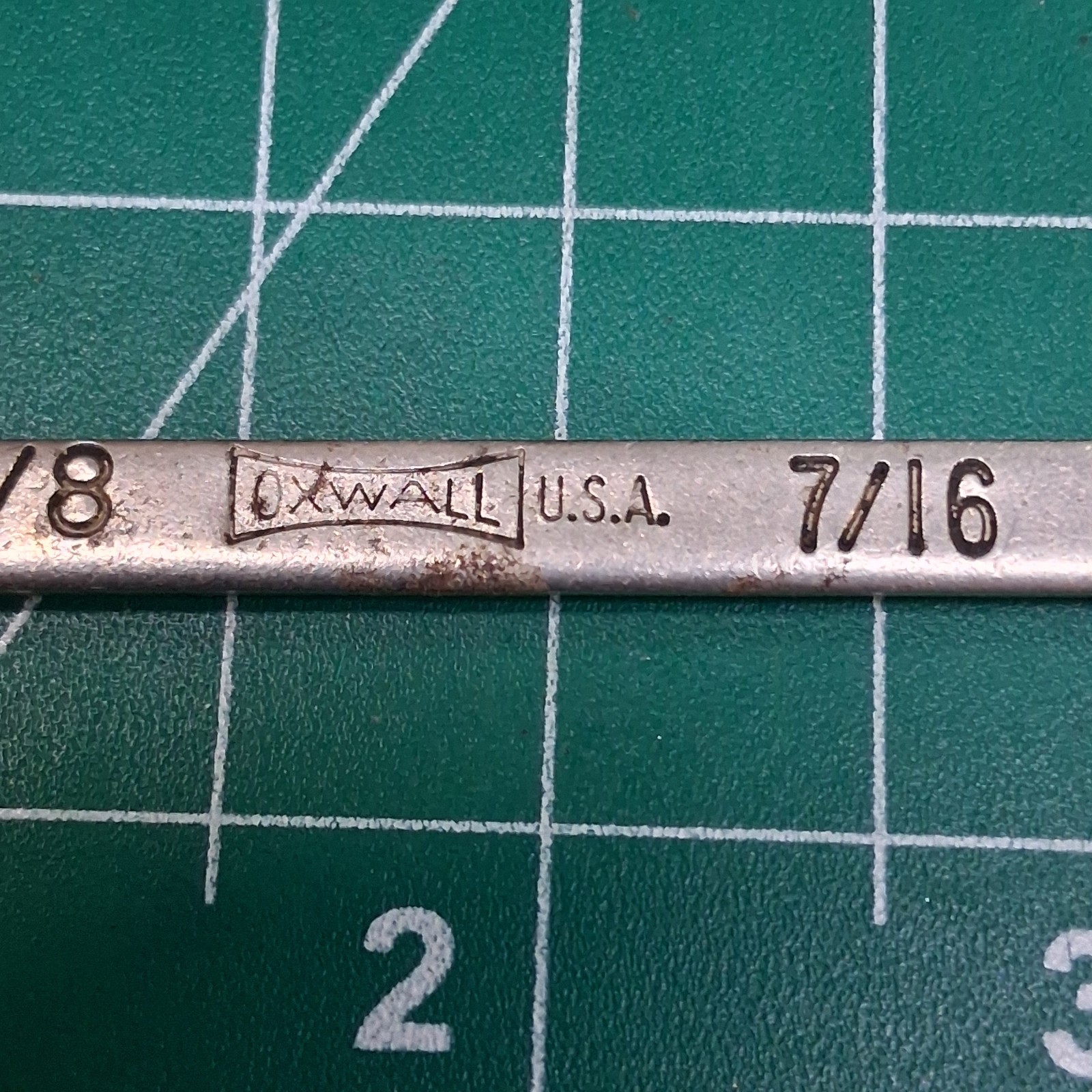 Vintage Oxwall 3/8″ x 7/16″ Chrome SAE 3.5″ Wrench