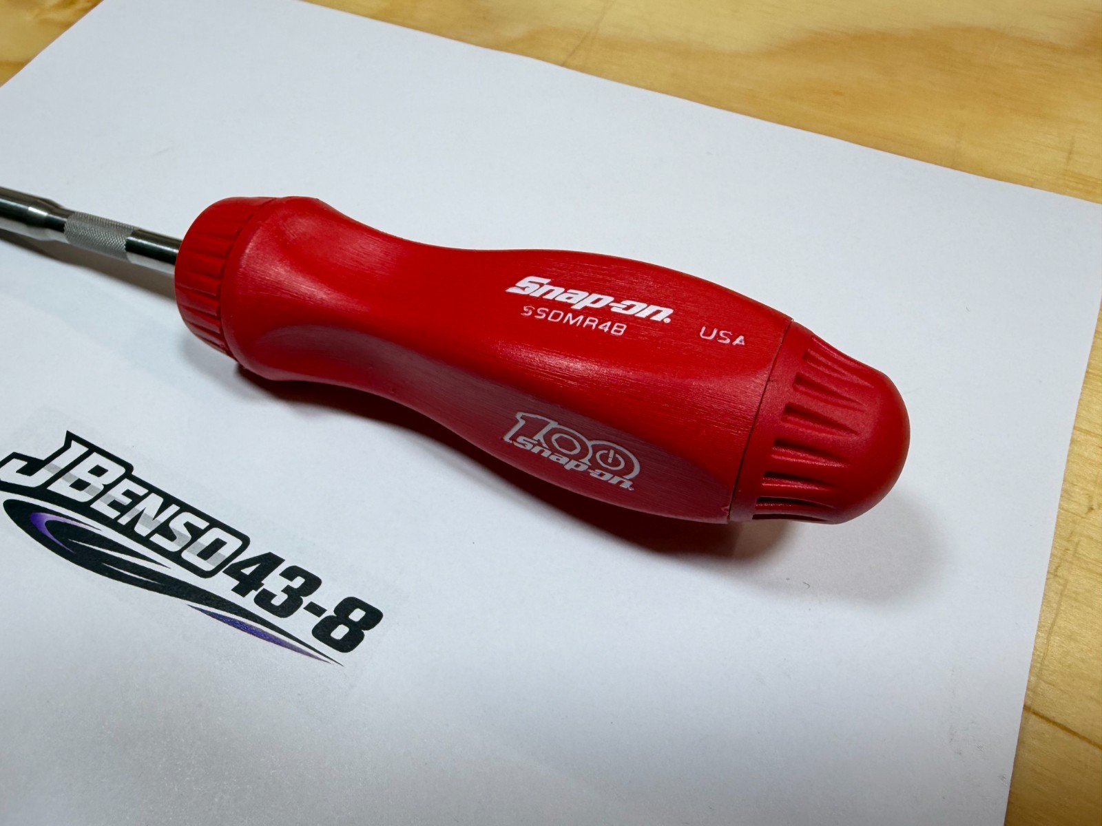 Snap-on Tools NEW 100th Anniversary CLASSIC RED Ratcheting Screwdriver w/o bits