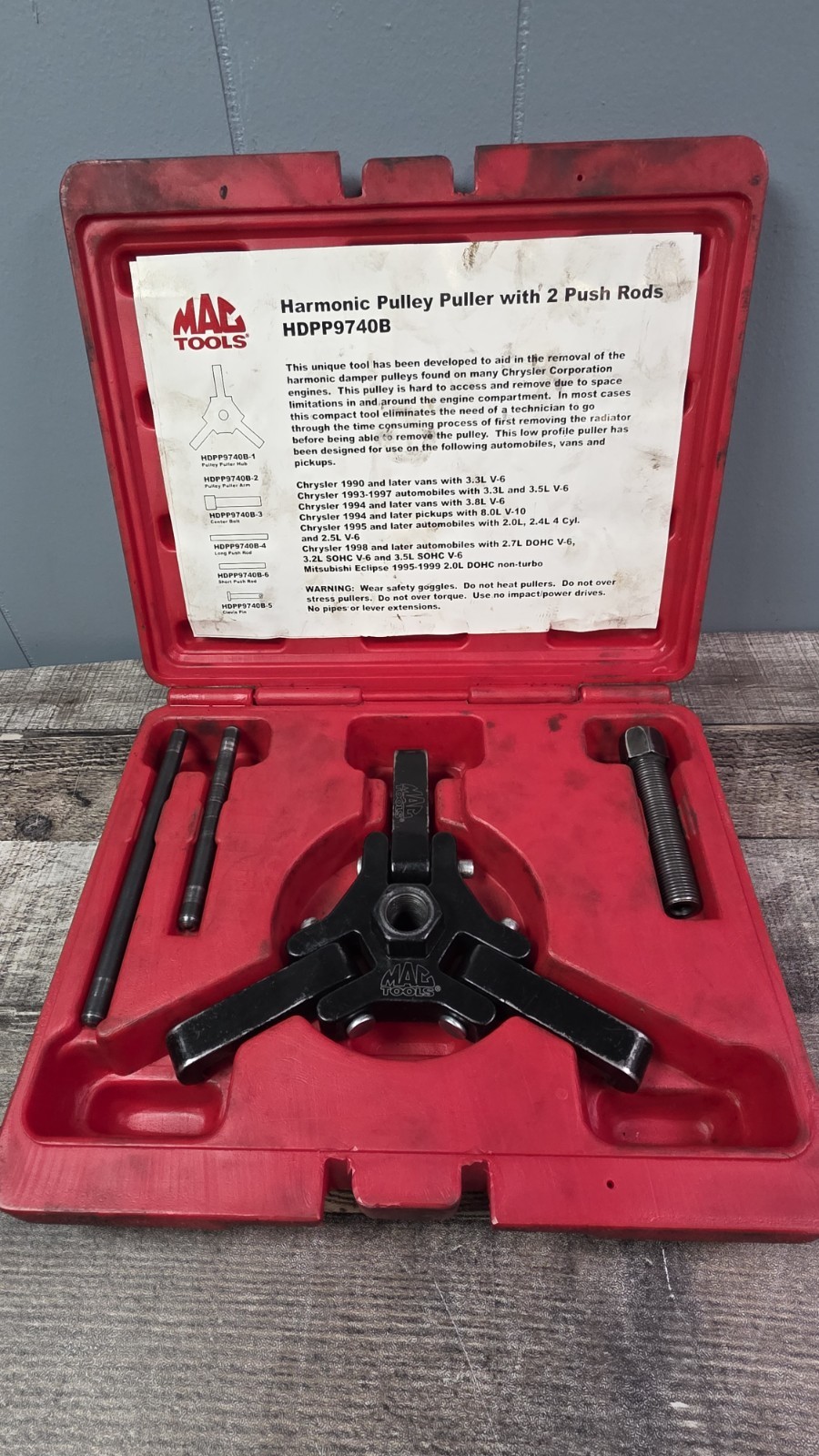MAC TOOLS #HDPP9740B «Harmonic Puller Pulley» W/2 Push Rods