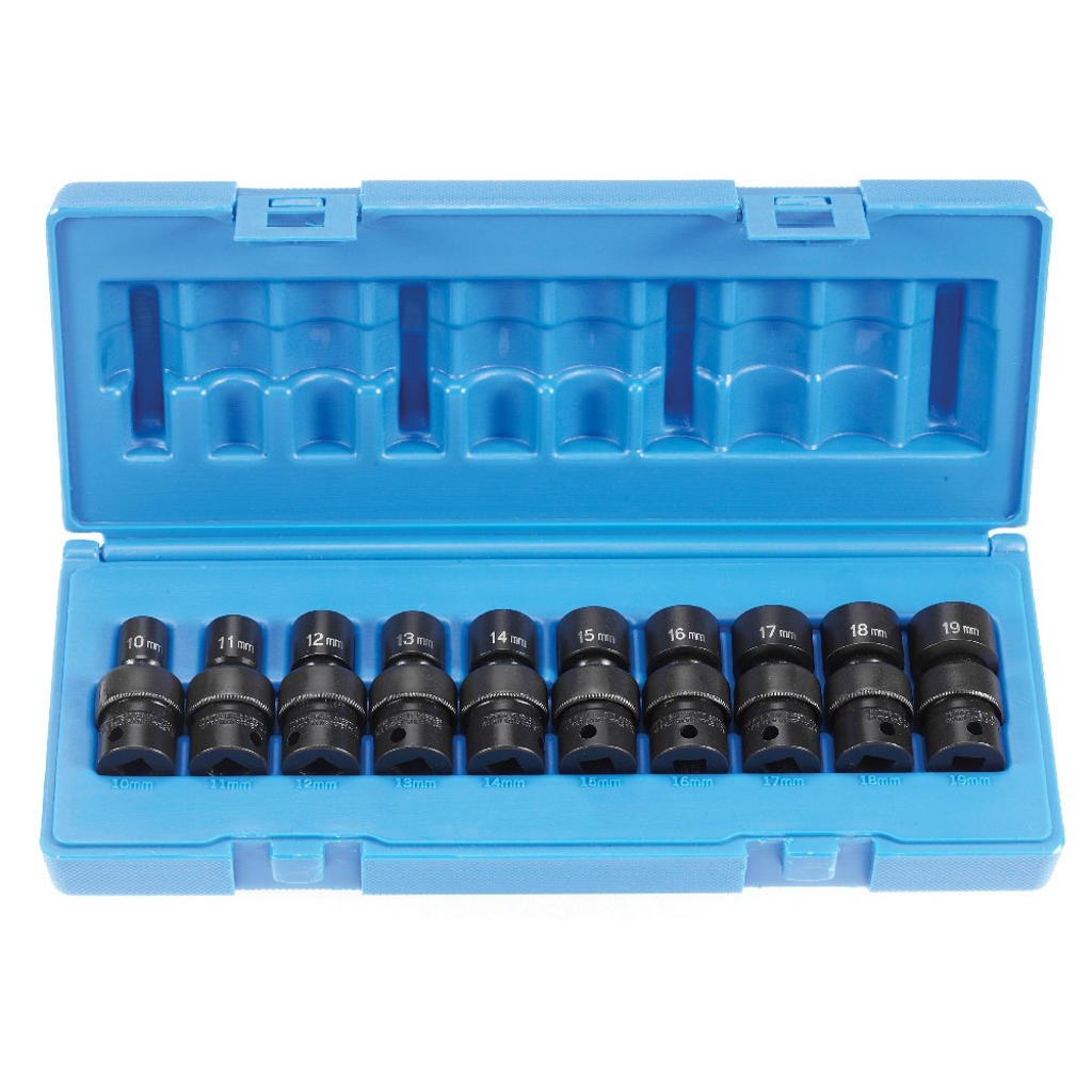 10 Pc. 3/8″ Drive 6 Point Metric Universal Socket Set GRY-1210UM Brand New!