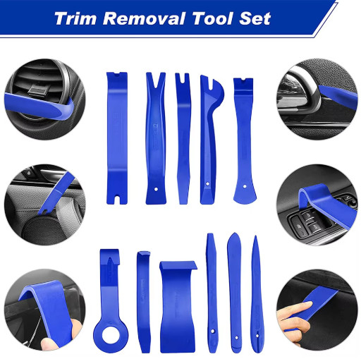 41Pc Car Trim Removal Tool Kit Panel Clip Fastener Pry Pliers Dash Radio Set