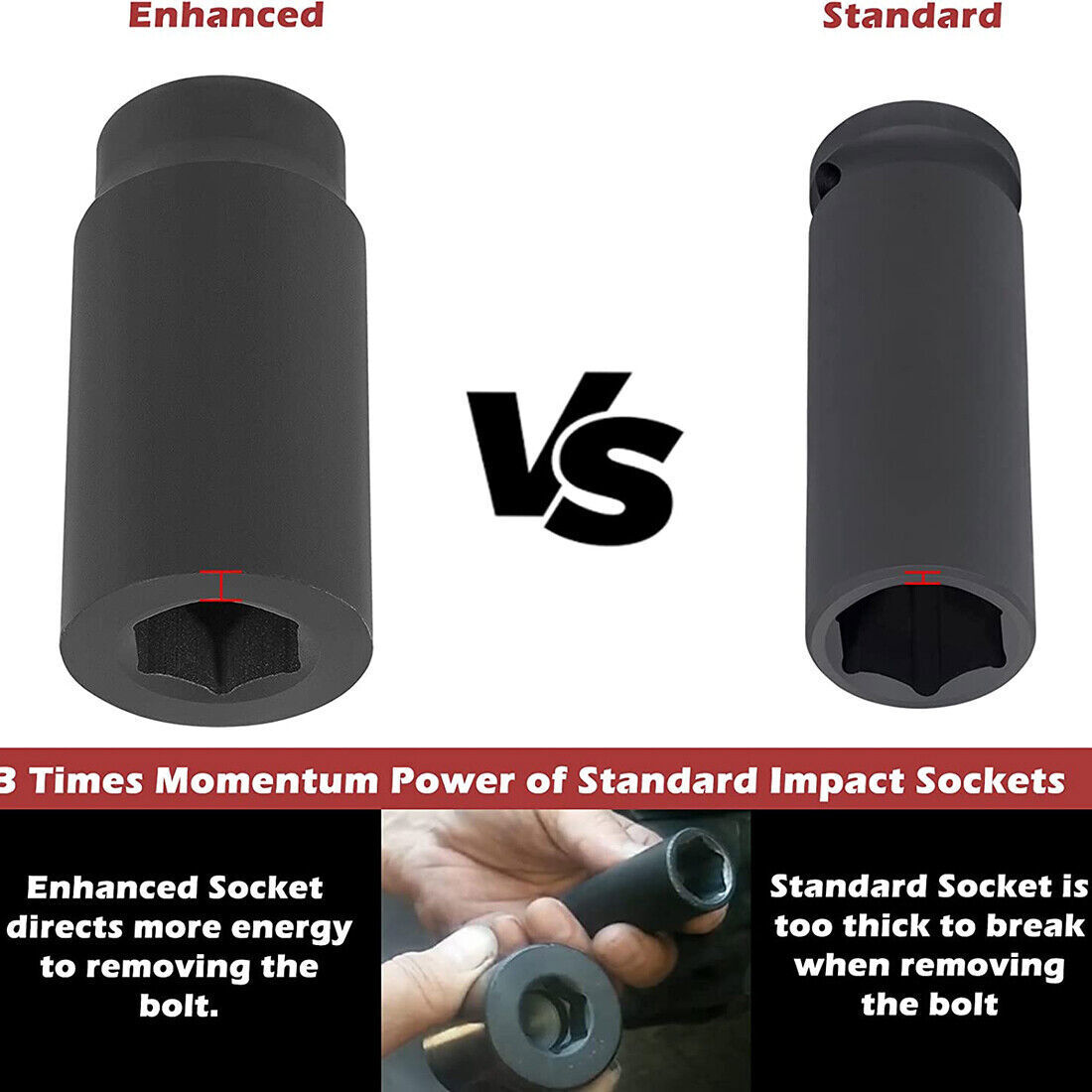 24mm Harmonic Balancer Socket for GM LS Engine Bolt Standard Impact Socket 77070