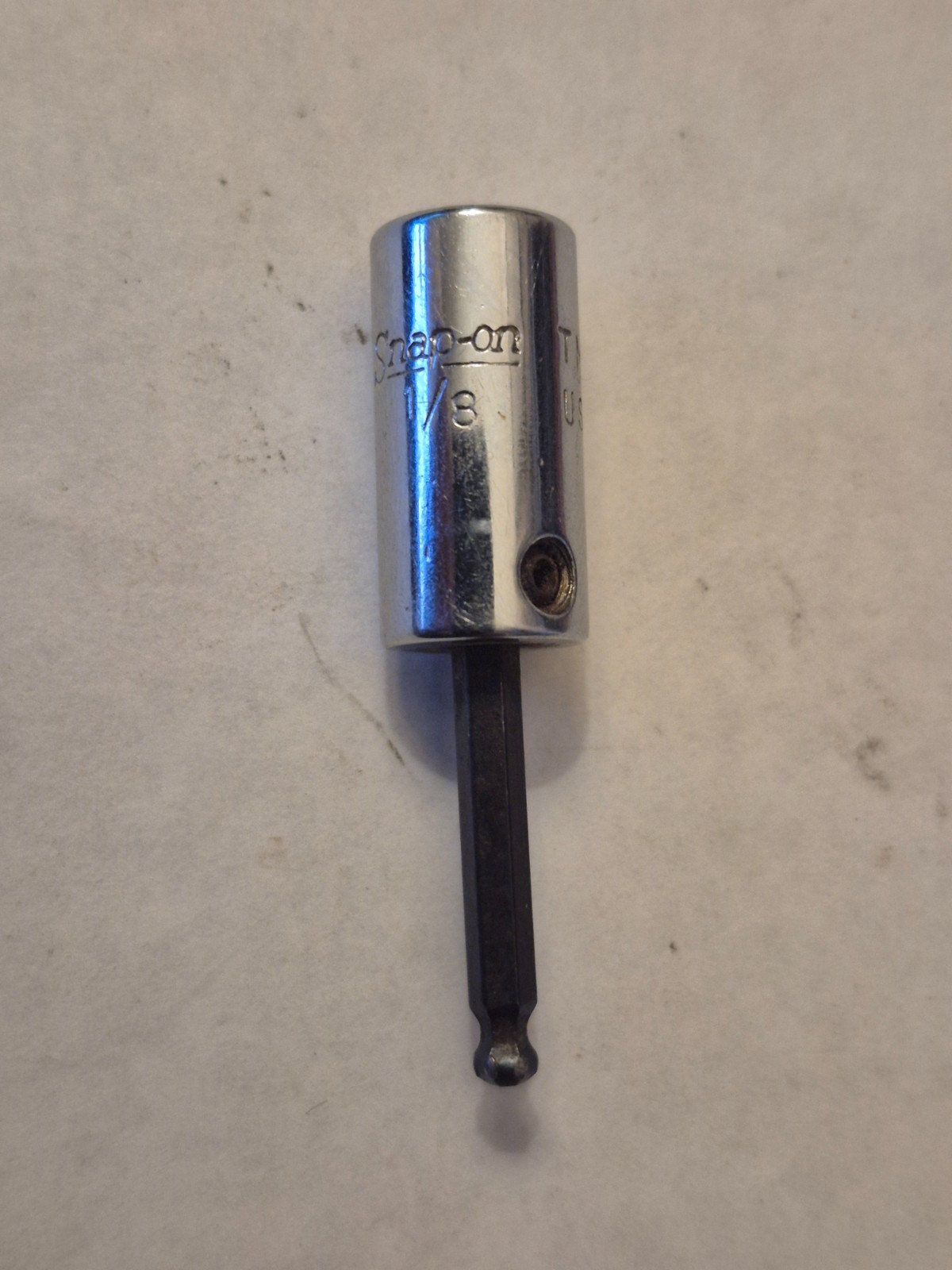 Snap-On USA TMAS4, 1/4″ Drive 1/8″ Ball Head Hex Bit Socket Driver, Older Logo