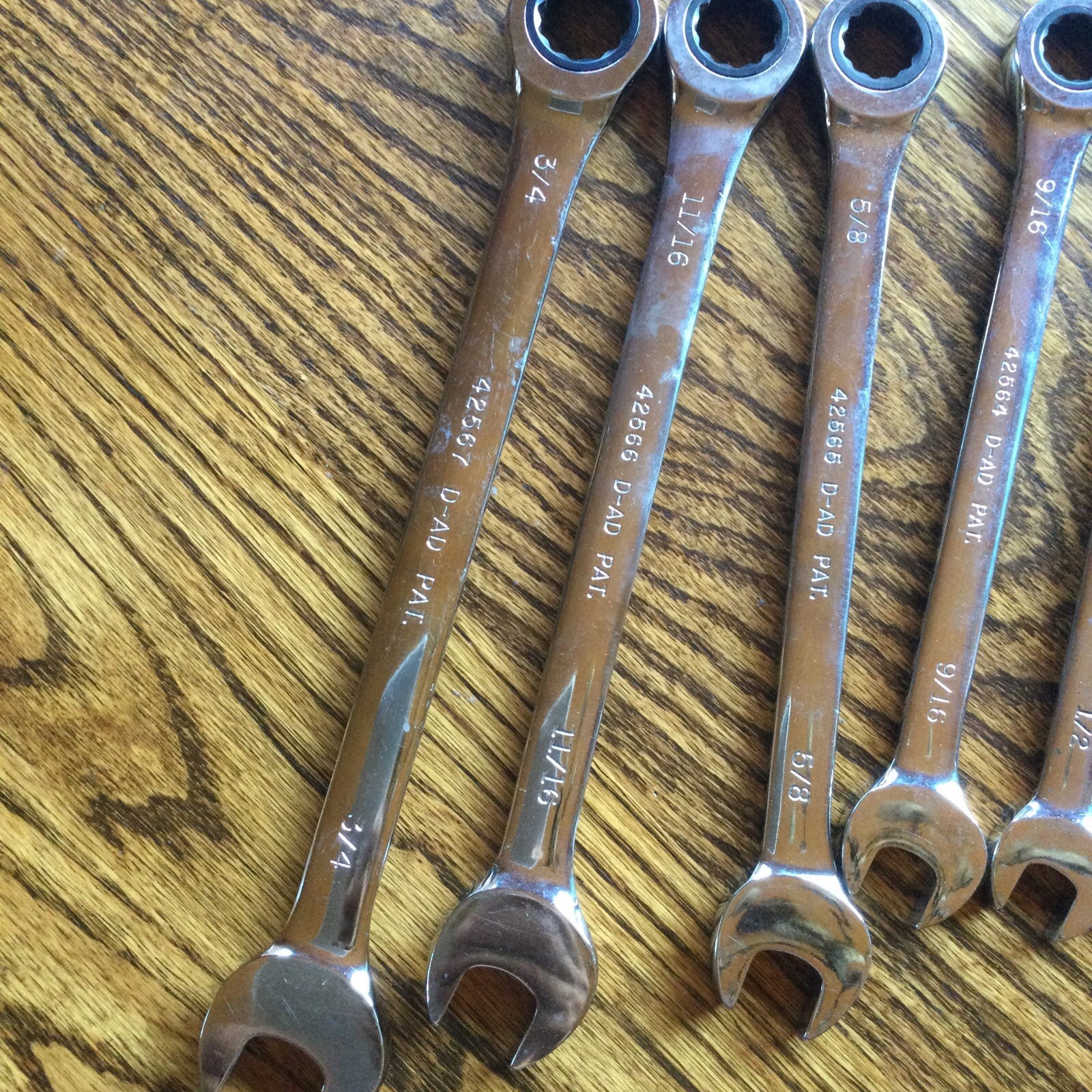 Craftsman Standard SAE Reversible Ratcheting Wrench Set USA Proto SK 5 16 ~3/4