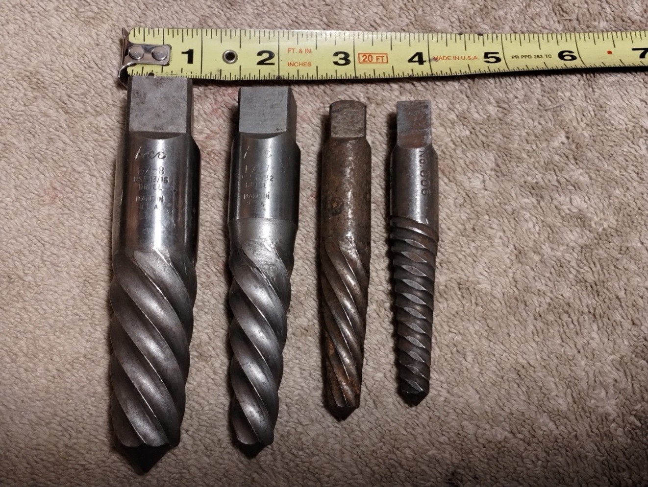 4 Old Bolt Extractors Ace EX-8 EX-7 Threadit No 6 GTD No 306 USA Pipe Extractor