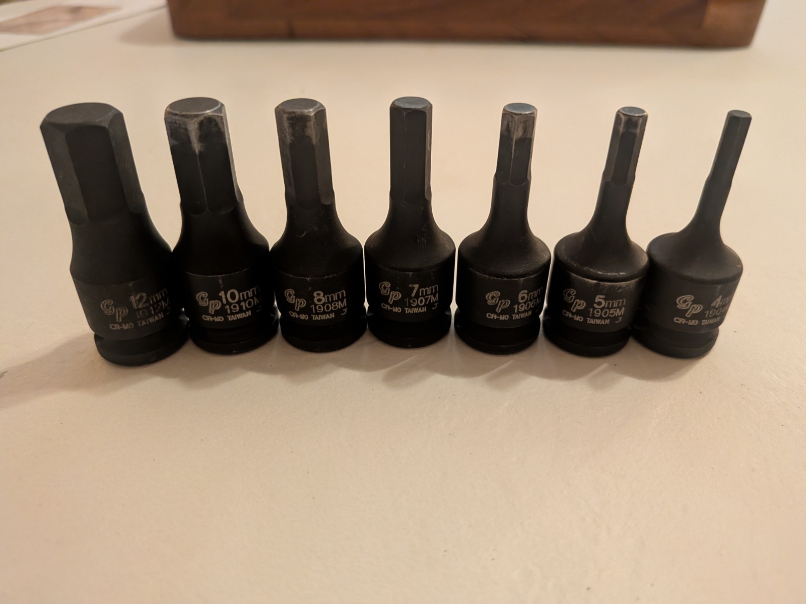 3/8″ Drive 7 Piece Hex Driver Metric Set GRY-1297MH, No Case, No Markings