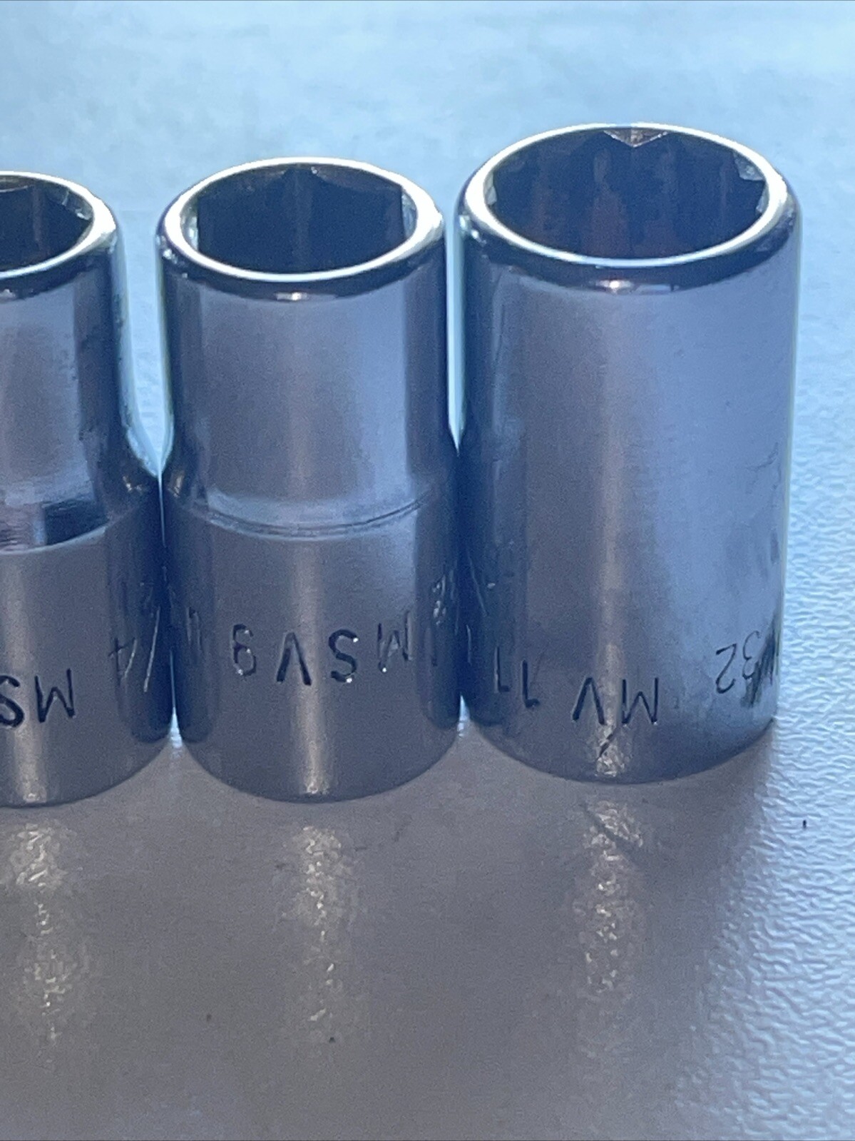 Snap-On Tools 1/4″ Drive 6 pt 12pt SAE Socket lot of 5 mv msv 3/16” – 11/32”