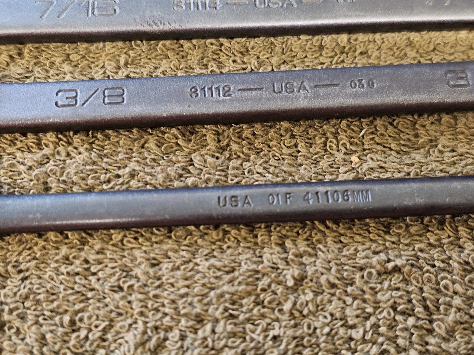 Wright Grip Combination Wrench Set Sae 1″ 7/8 5/8 9/16 1/2 3/8″ 31132 Black Tool