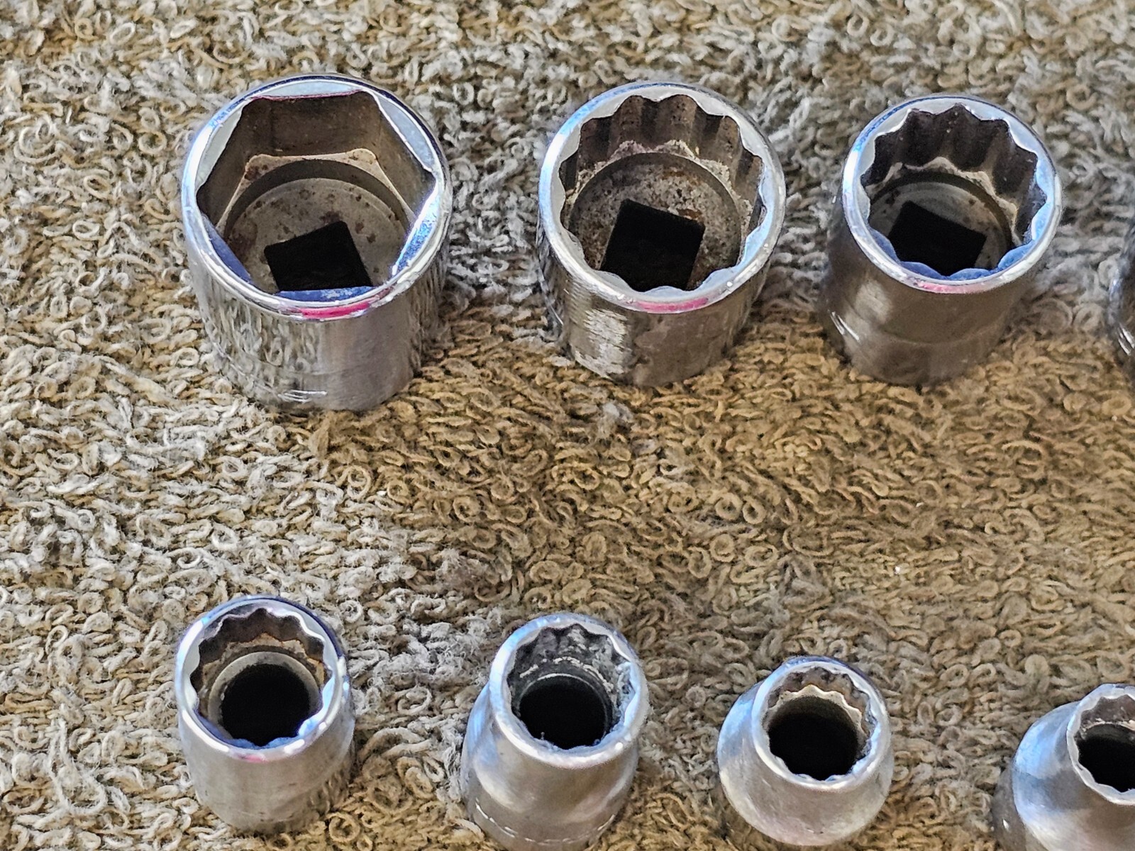 10 Snap On Socket 1/4″ Drive TMD SAE 9/16 1/2 7/16 3/8 11/32 5/16 6 12 Point USA