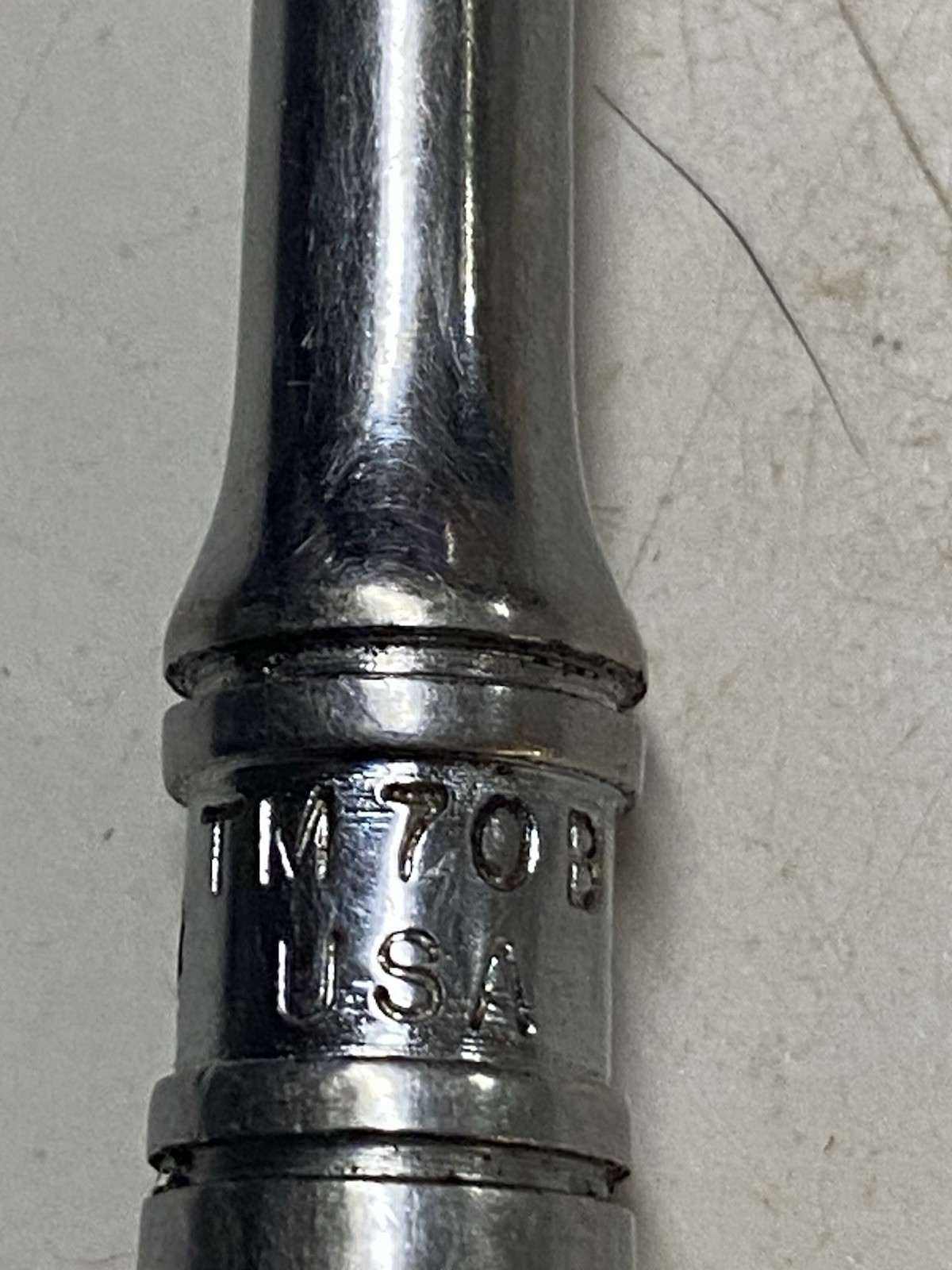 Snap On Tool 1/4” Drive Chrome Stubby 5 5/16” Short Ratchet TM 70B Made In USA