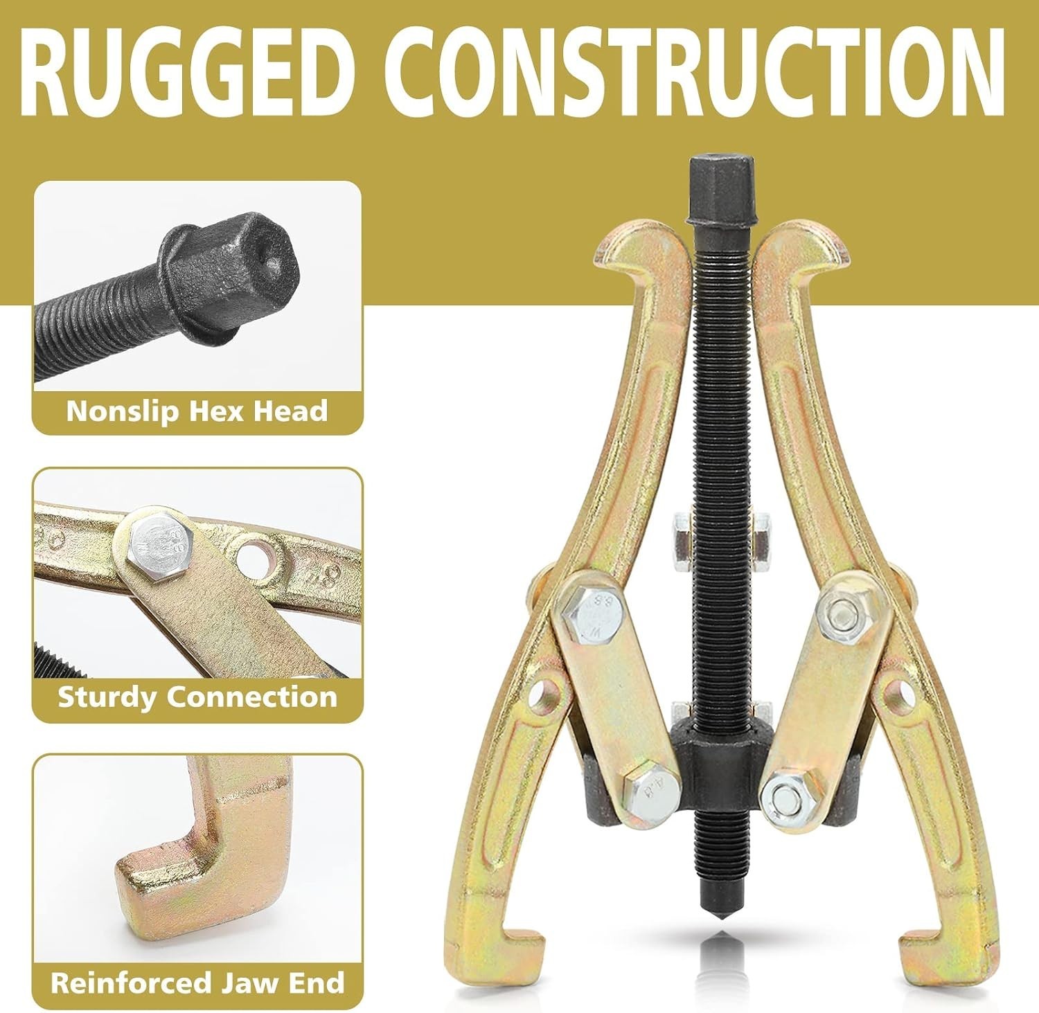 Professional Grade 8″ 3-Jaw Gear Puller – Built to Last with Precision Design