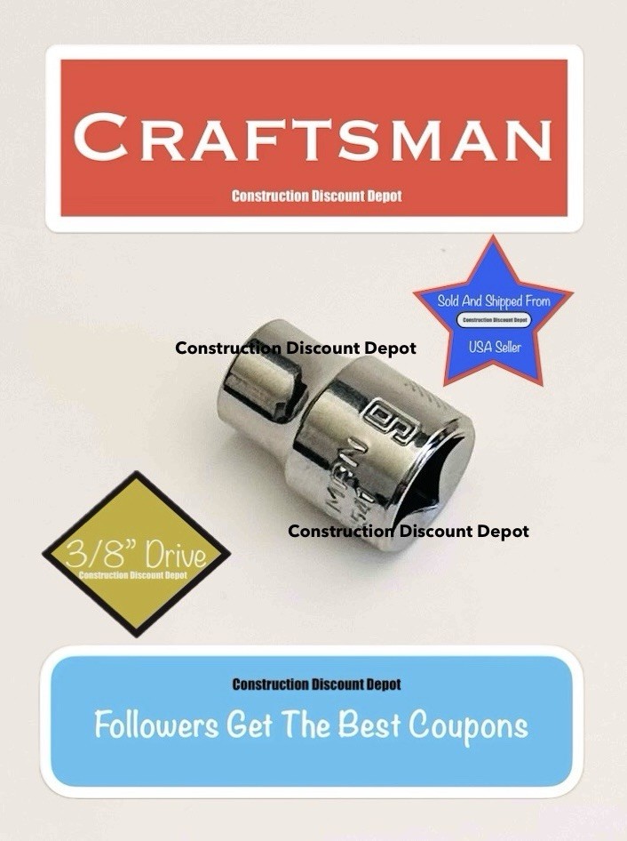 Craftsman CMMT43541 9mm 6 Point Metric Shallow Socket 3/8″ Drive 9 mm