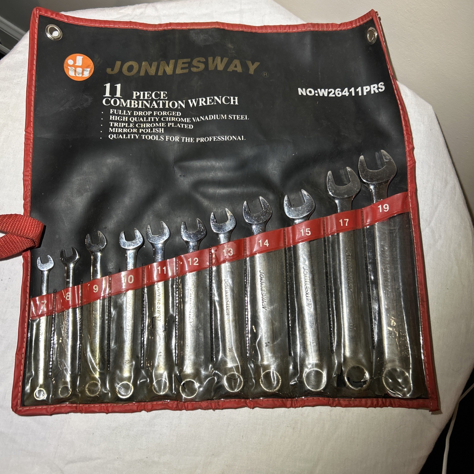 Jonnesway No. W26411PRS 11 Piece Combination Wrench Set Metric 7 to 19 mm