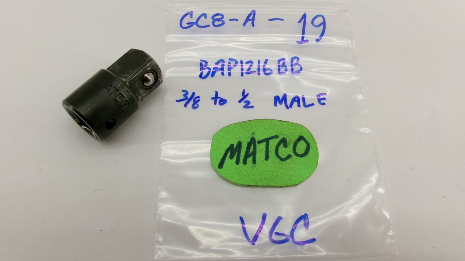Matco Tools BAP1216BB 3/8″ Drive To 1/2″ Drive MALE Impact Adapter USA Nice!