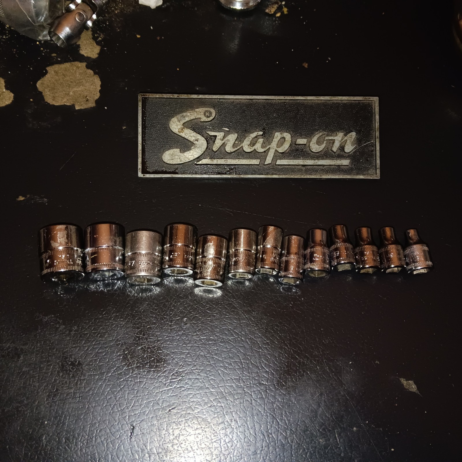 Snap On METRIC Socket Set 1/4″dr 4-15mm (13pcs) VG COND 6pt TMM4-TMM15 #113TMMY