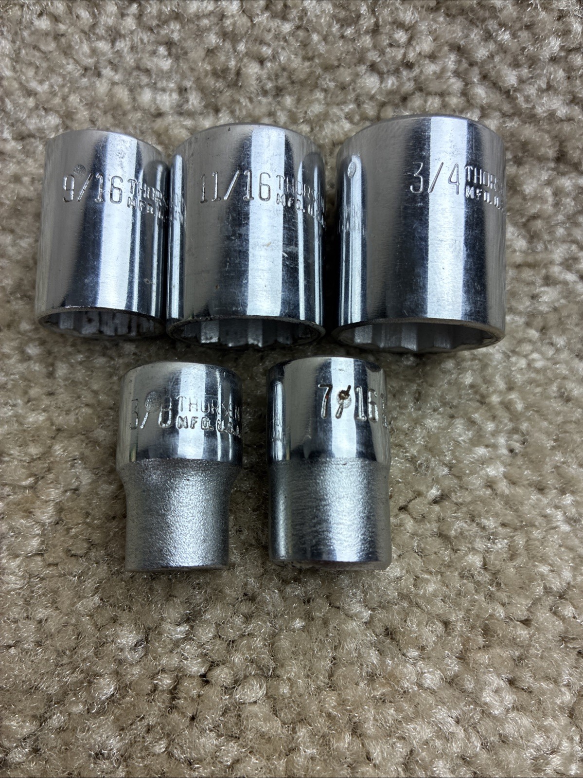 Thorsen #3810 3/8 Ratchet/Socket Set SAE 1968 Vintage