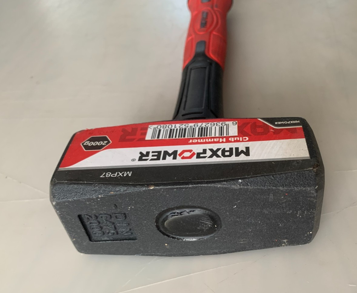 MAXPOWER 4lb Club Hammer, Mini Sledge Hammer with Red Handle, Black