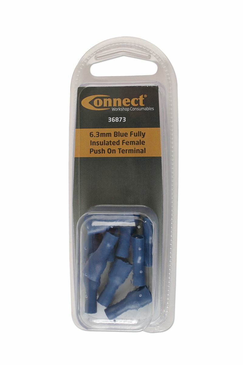 Connect 36873 6.3mm Blue Fully Insulated Female Push On Terminal Pk 10